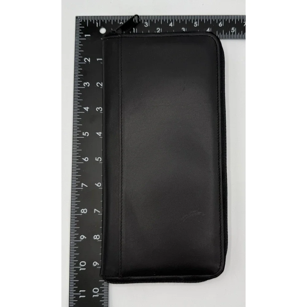 Black Leather Travel Organizer Wallet Boarding Pass Passport Ticket Holder Doppl
